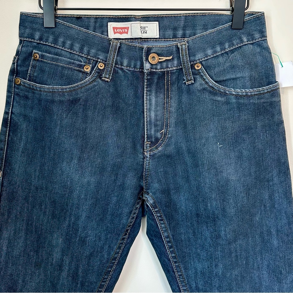 Levi's Men's Blue 511 Slim Straight Jeans - Picture 2 of 7